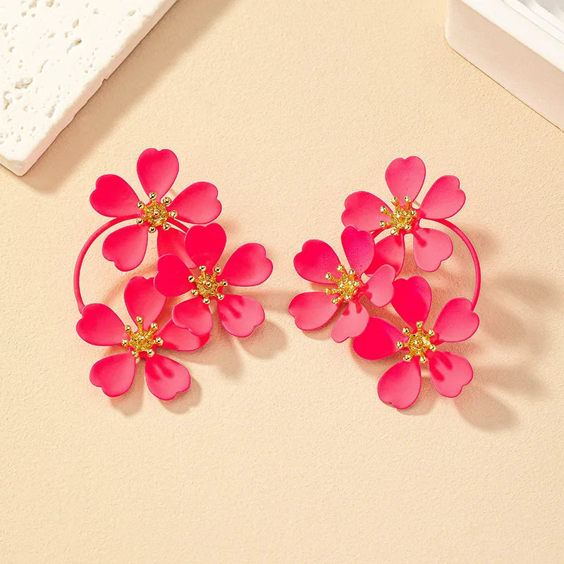 Five-Petal White Daisy Earrings