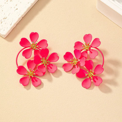 Five-Petal White Daisy Earrings