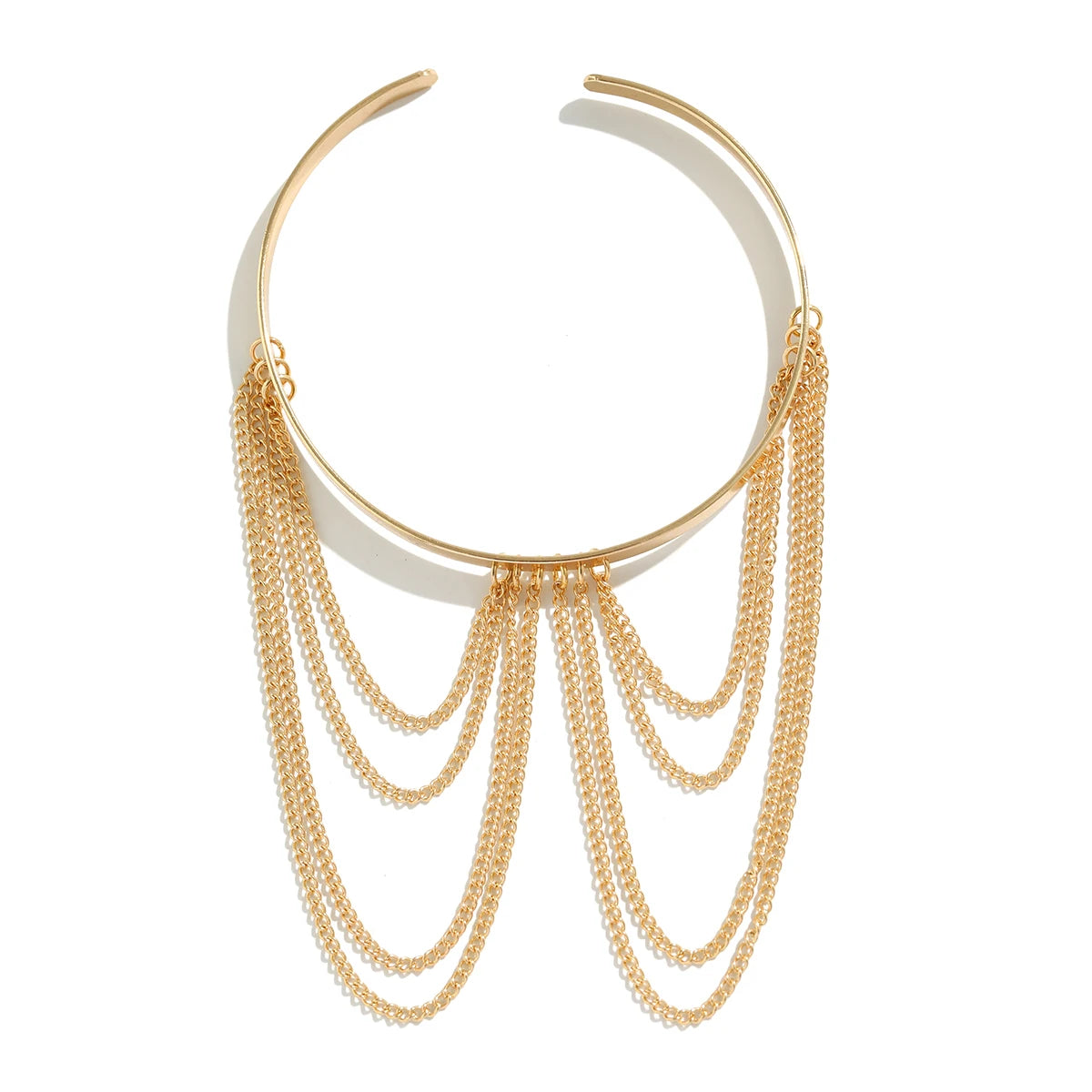 Vintage Gold Open Upper Arm Cuff with Chain
