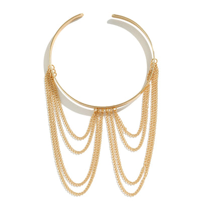 Vintage Gold Open Upper Arm Cuff with Chain