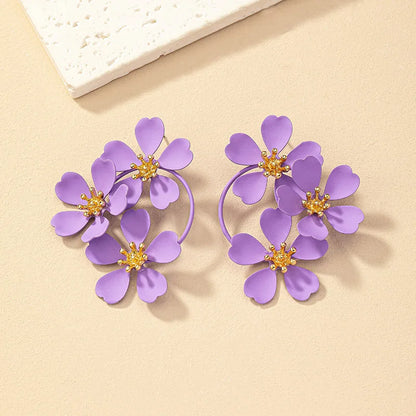 Five-Petal White Daisy Earrings