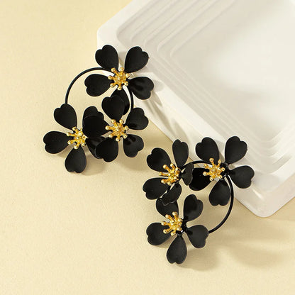 Five-Petal White Daisy Earrings