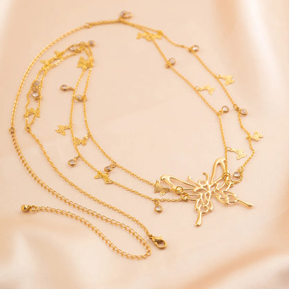 Oshun-Inspired Butterfly Crystal Tassel Belly Chain