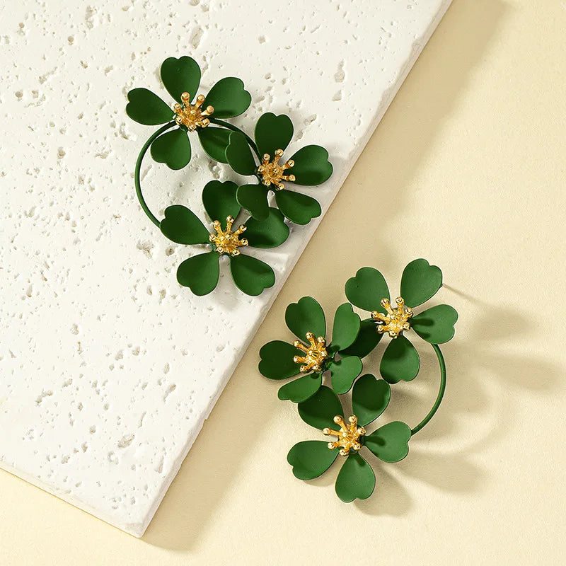 Five-Petal White Daisy Earrings