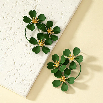 Five-Petal White Daisy Earrings