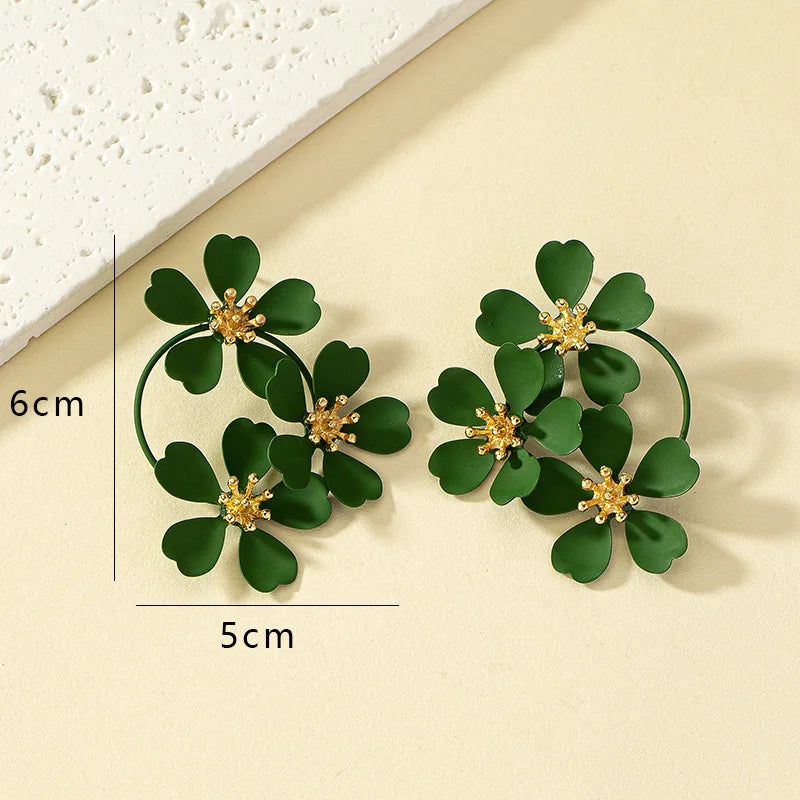 Five-Petal White Daisy Earrings